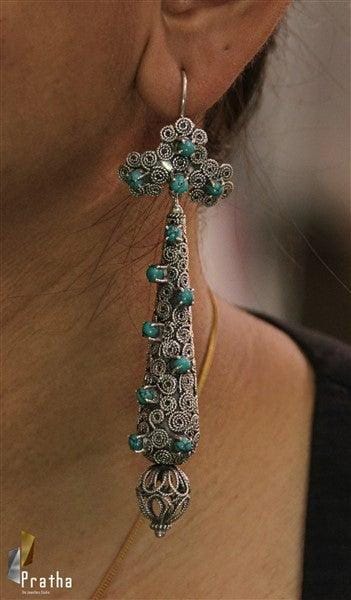 Long Silver Earrings-1