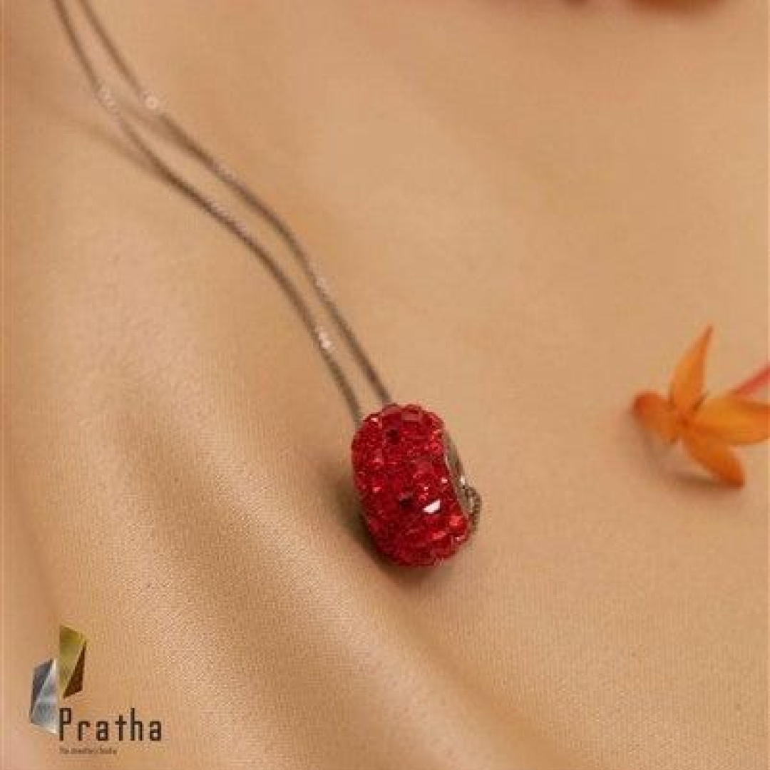 Red Ring Pendant With Chain-1