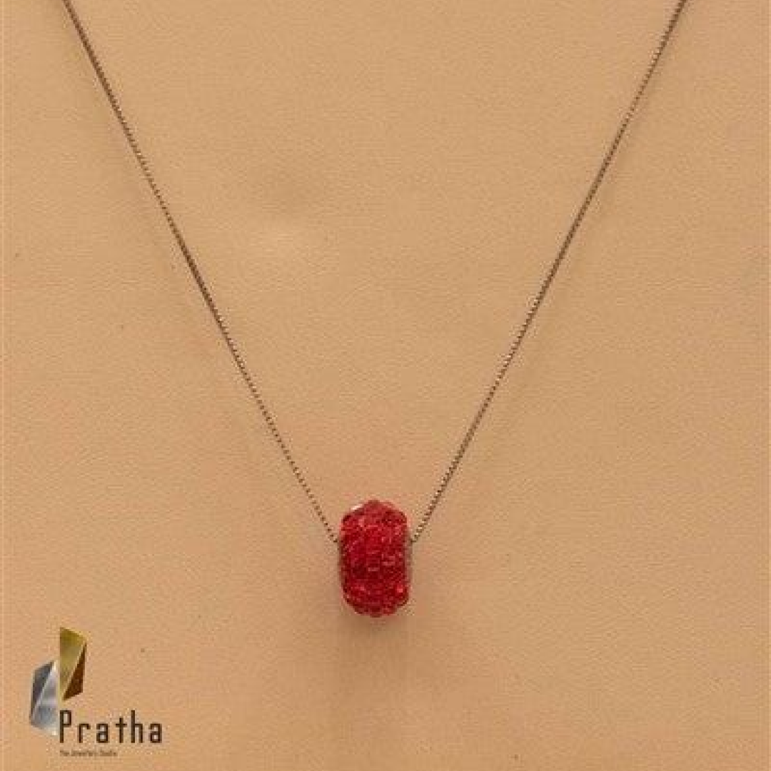 Red Ring Pendant With Chain-2
